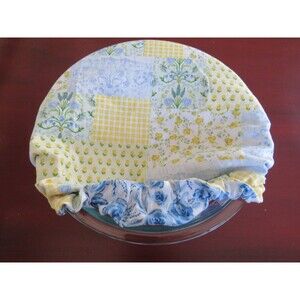 Kitchenaid Bowl Cover, Reversible Yellow, Blue Patchwork Blue Rose Mixer Cover
